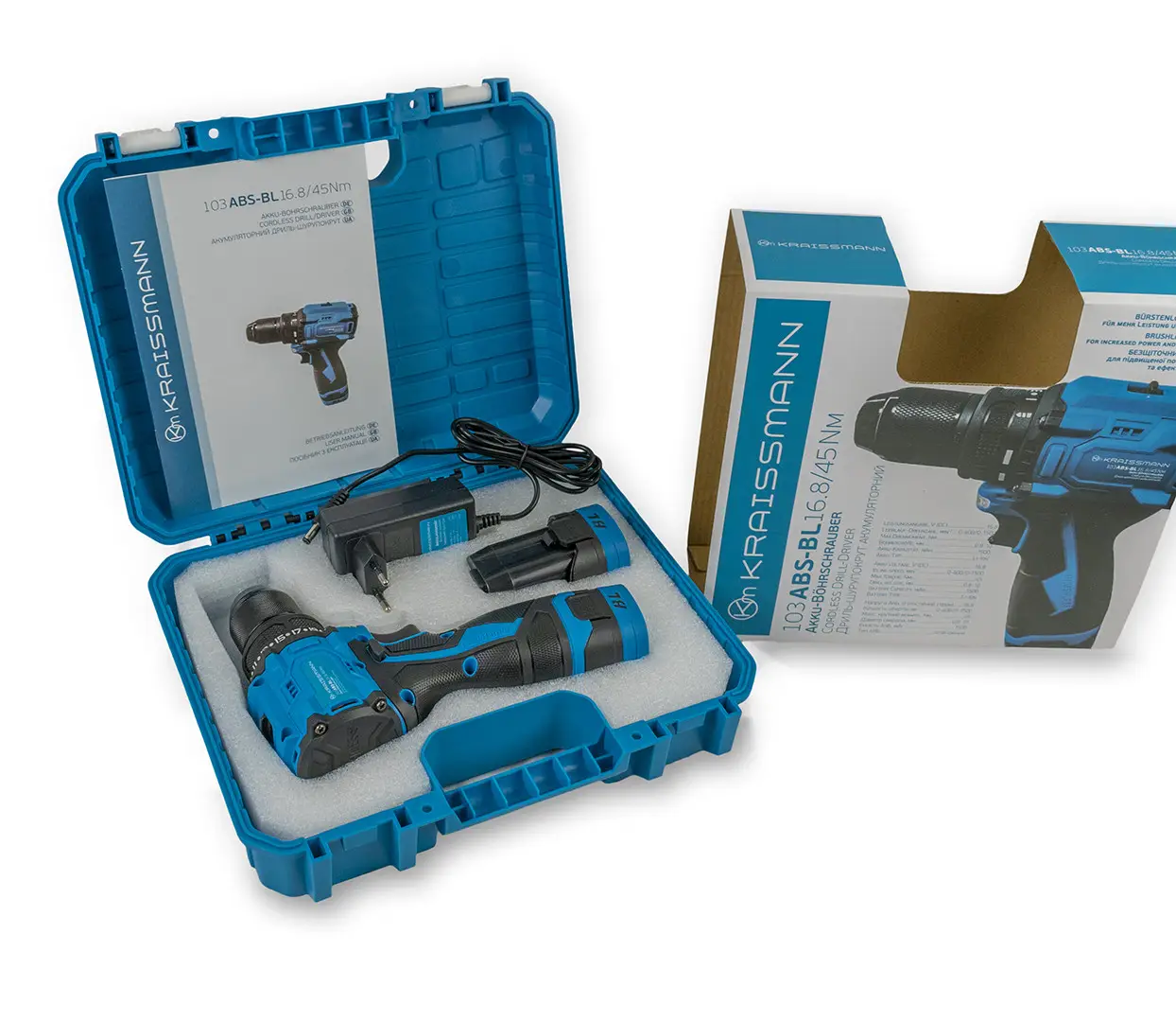 Акумуляторний шуруповерт Kraissmann 103 ABS-BL 16.8/45 Nm