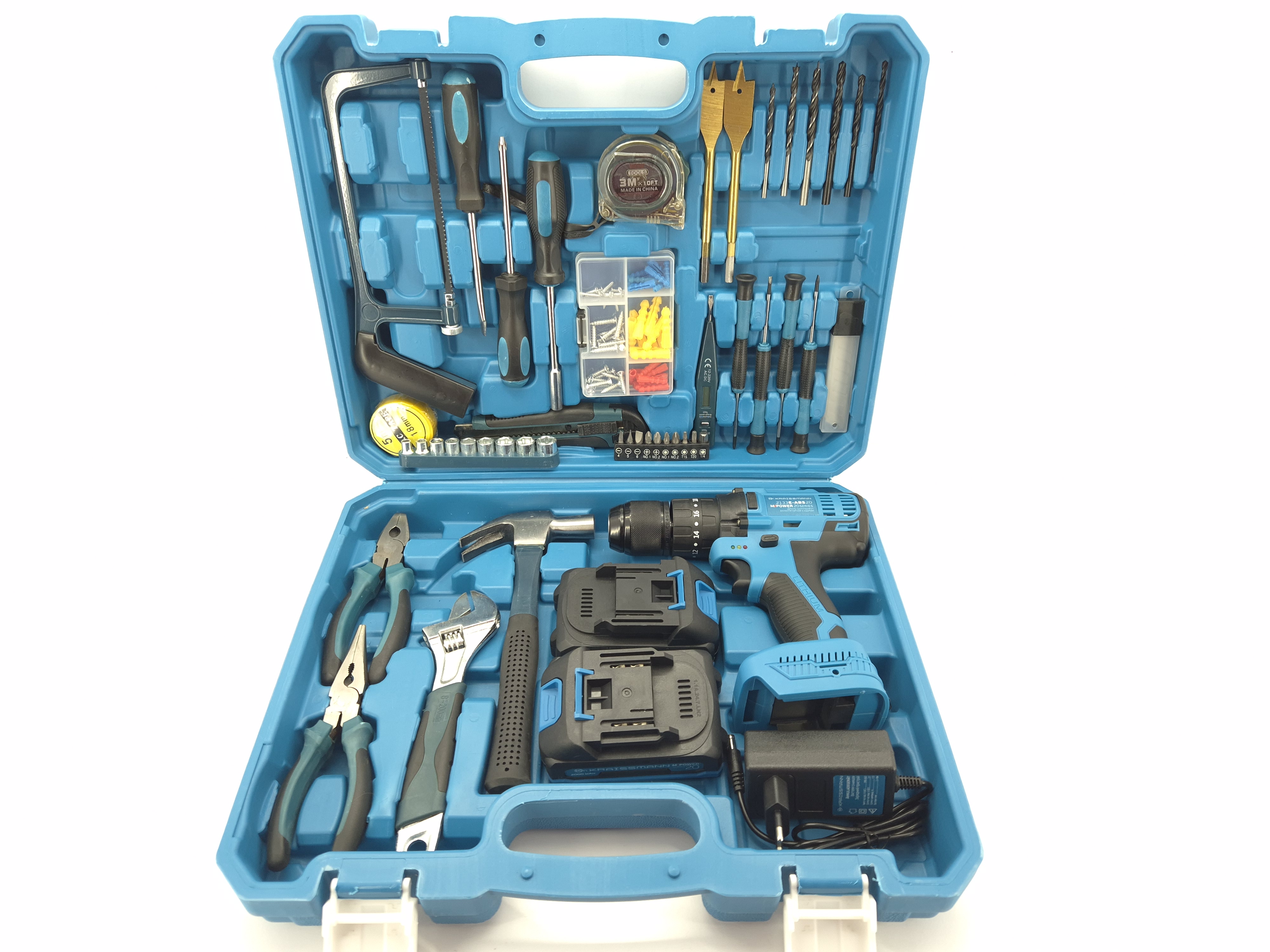 Акумуляторний шурупокрут Kraissmann 2133 E-ABS 20/2 з набором інструментів