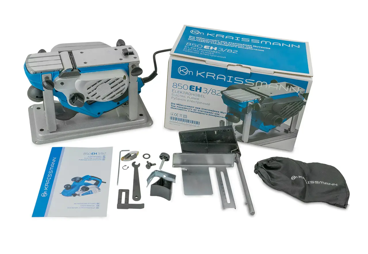 Рубанок електричний Kraissmann 850 EH 3/82 (можливість стаціонарного використання)