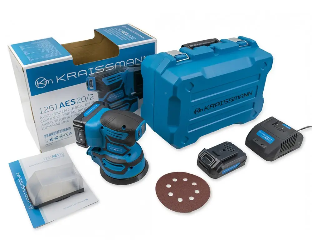 Акумуляторна орбітальна шліфмашина Kraissmann 1251 AES 20/2