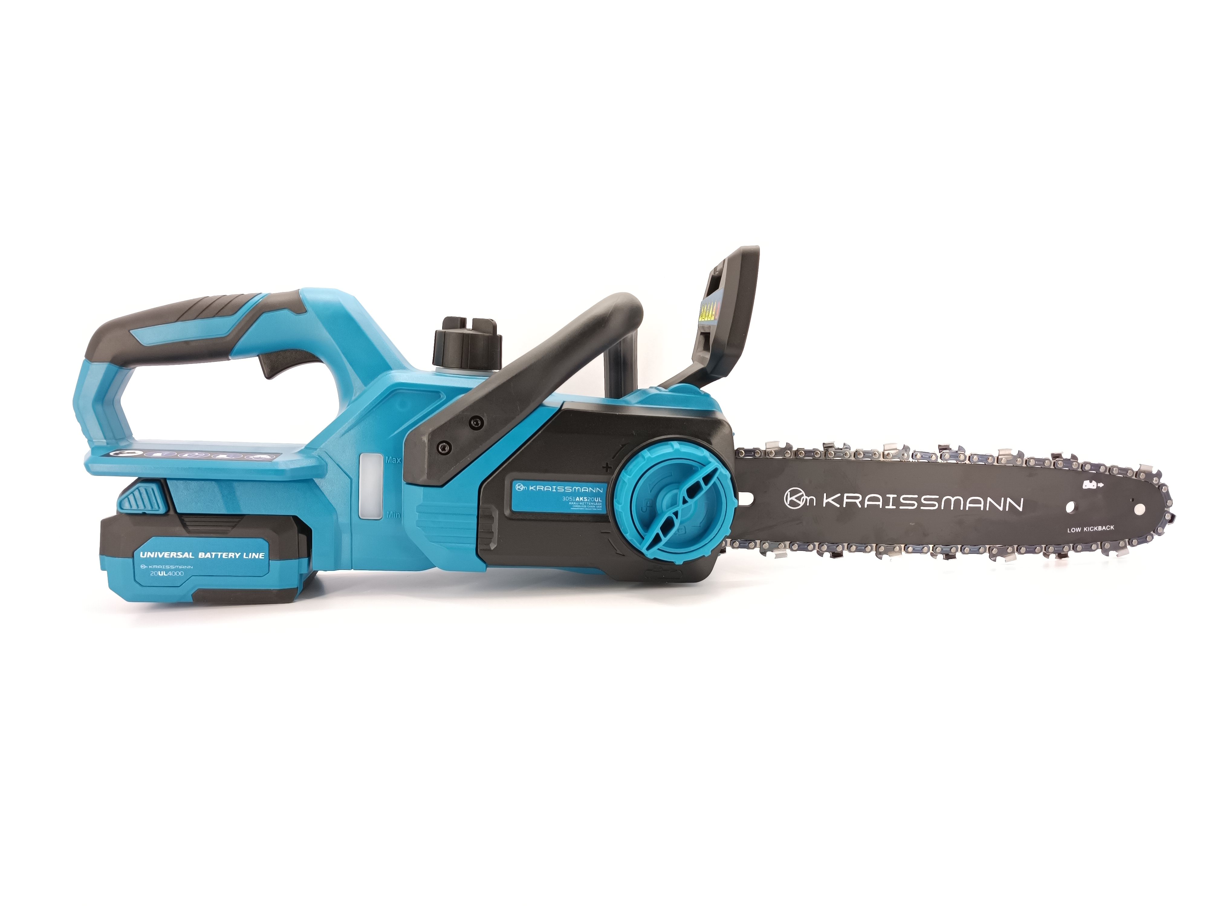 Ланцюгова пила Kraissmann 3051 AKS 20UL (зарядний пристрій, 2 акум. по 4000 мАг)