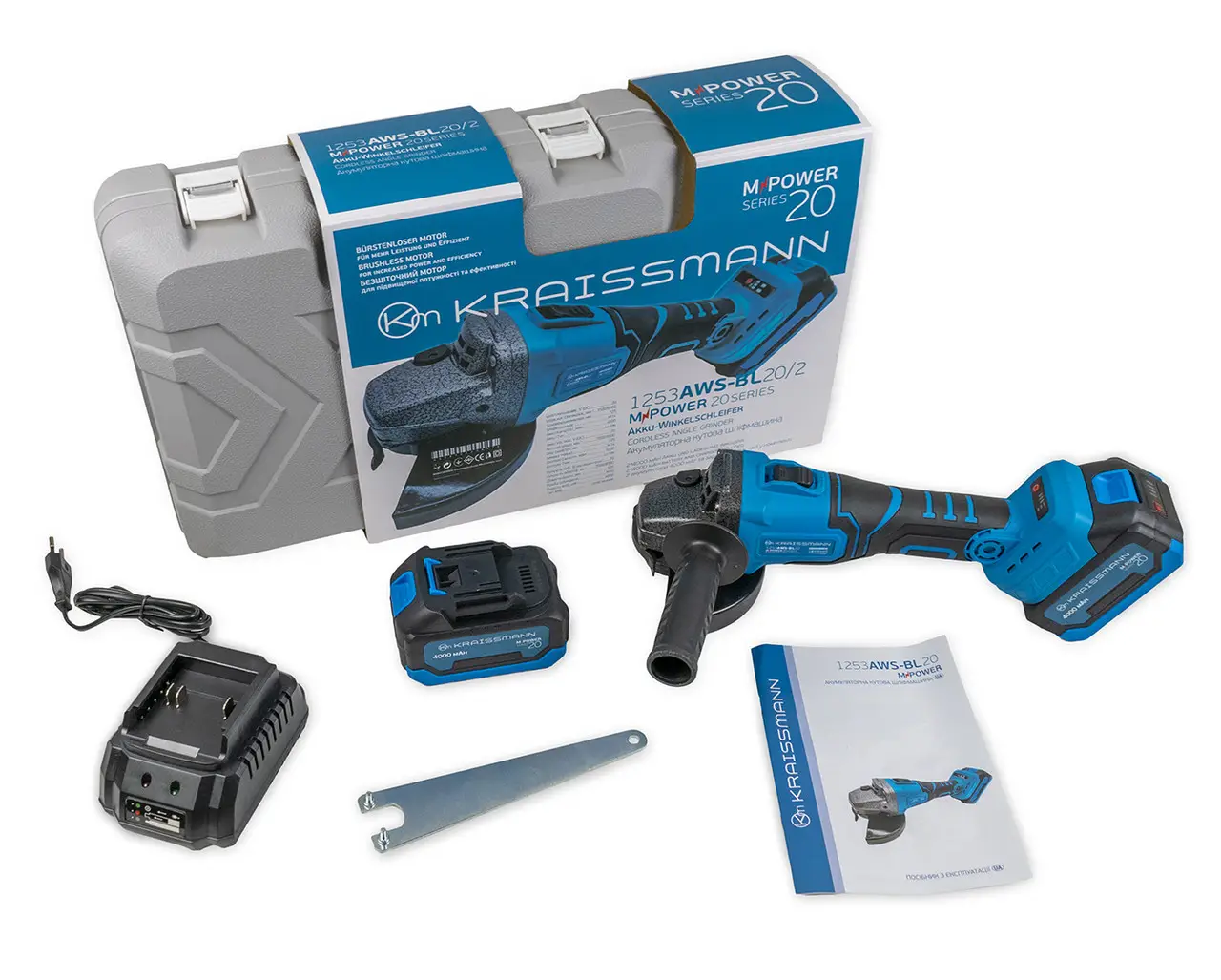 Болгарка акумуляторна Kraissmann 1253 AKS-BL 20 MP  КЕЙС