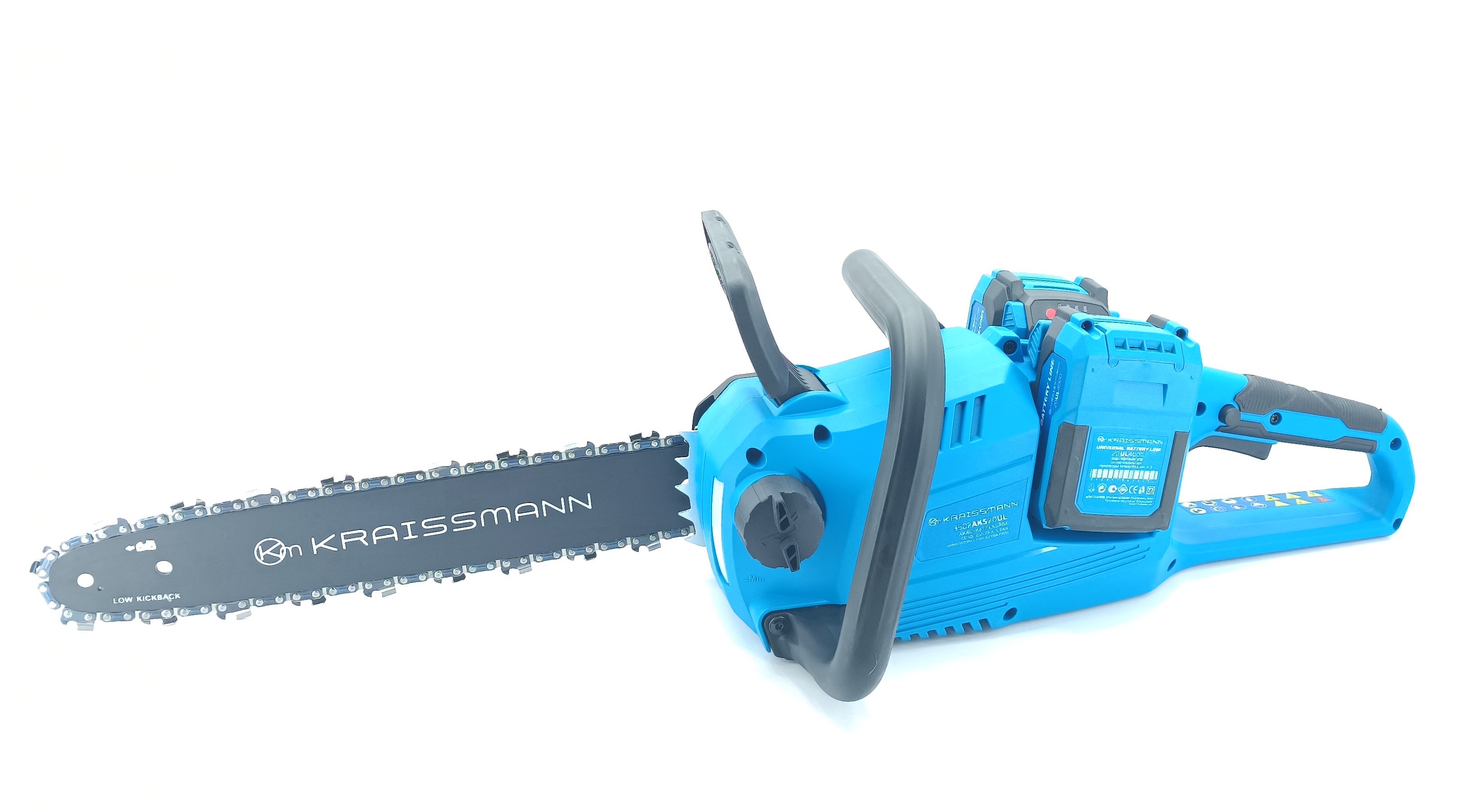 Ланцюгова пила Kraissmann 3502 AKS-BL 20UL (подвійний зарядний пристрій, 2 акум. по 4000 мАг)