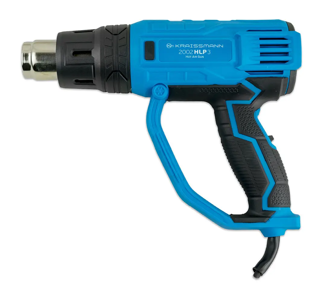 Фен будівельний Kraissmann 2002 HLP 3C (кейс, набір сопел та скребків)