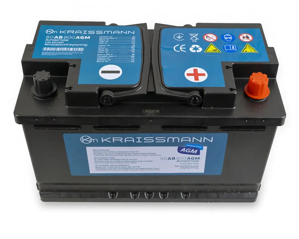Автомобільний акумулятор Kraissmann 80 AB 800 AGM